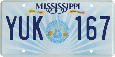 MS license plate YUK167
