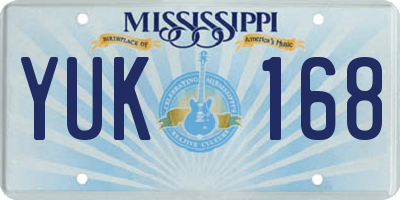 MS license plate YUK168