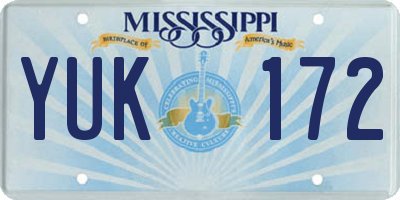 MS license plate YUK172