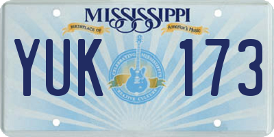 MS license plate YUK173