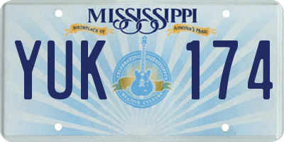 MS license plate YUK174