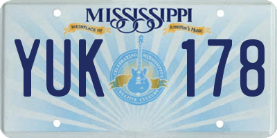 MS license plate YUK178
