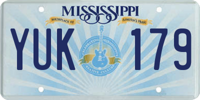 MS license plate YUK179