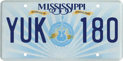 MS license plate YUK180