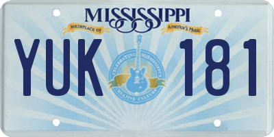 MS license plate YUK181