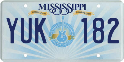 MS license plate YUK182