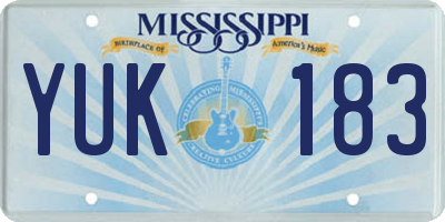 MS license plate YUK183