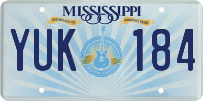 MS license plate YUK184