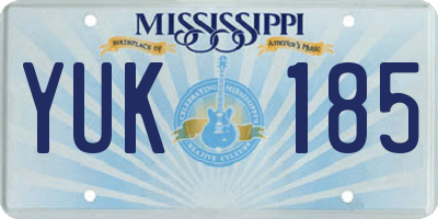 MS license plate YUK185