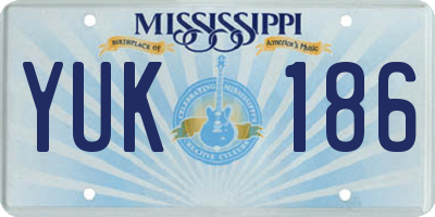 MS license plate YUK186