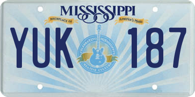 MS license plate YUK187