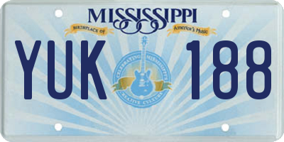 MS license plate YUK188