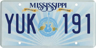 MS license plate YUK191