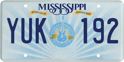MS license plate YUK192