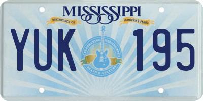 MS license plate YUK195