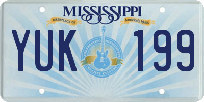 MS license plate YUK199