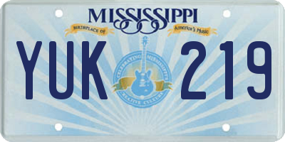 MS license plate YUK219