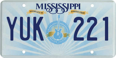 MS license plate YUK221