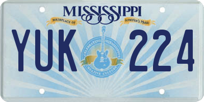 MS license plate YUK224