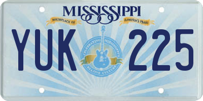 MS license plate YUK225