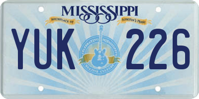 MS license plate YUK226