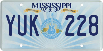 MS license plate YUK228