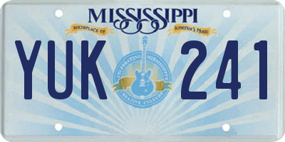 MS license plate YUK241