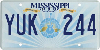 MS license plate YUK244