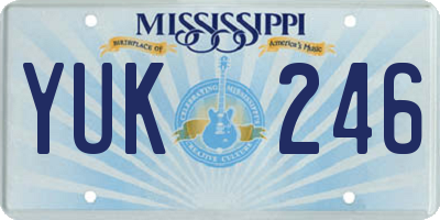 MS license plate YUK246