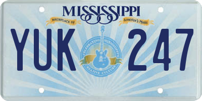 MS license plate YUK247