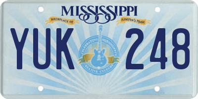 MS license plate YUK248