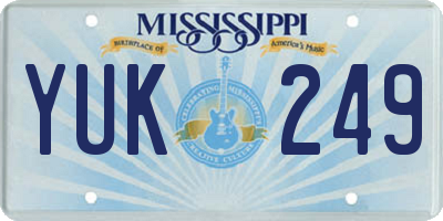 MS license plate YUK249