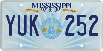 MS license plate YUK252