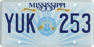 MS license plate YUK253