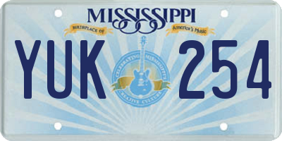 MS license plate YUK254