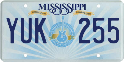 MS license plate YUK255