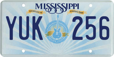 MS license plate YUK256