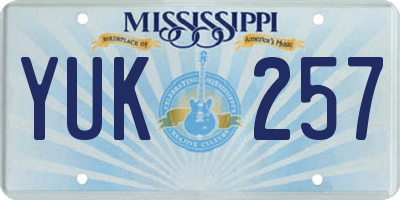 MS license plate YUK257