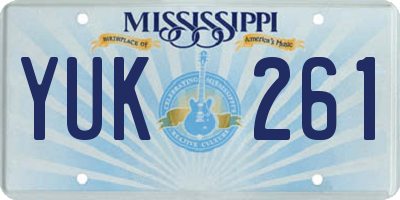 MS license plate YUK261