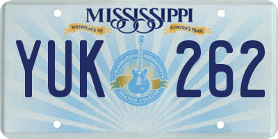 MS license plate YUK262