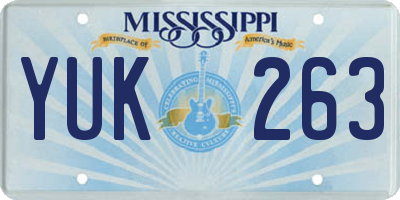 MS license plate YUK263