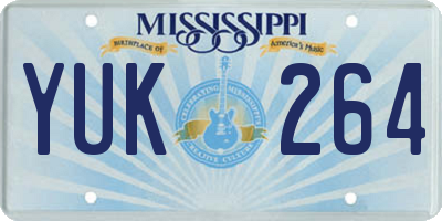 MS license plate YUK264