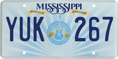 MS license plate YUK267