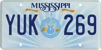 MS license plate YUK269