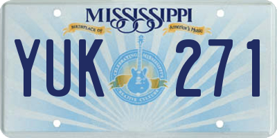 MS license plate YUK271