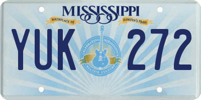 MS license plate YUK272