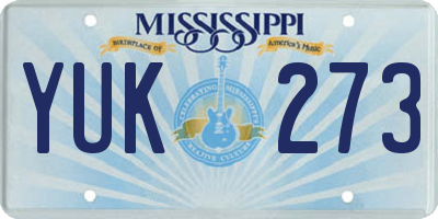 MS license plate YUK273