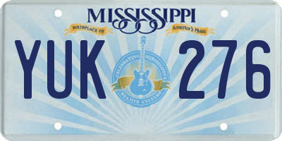 MS license plate YUK276