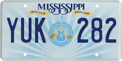 MS license plate YUK282