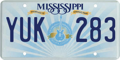 MS license plate YUK283